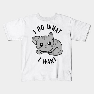 I Do What I Want Cats Kids T-Shirt